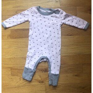 Burts Bees 3-6 Pink & Grey Bee Sleeper